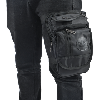 Black Thigh Bag, Leg Bag Canvas