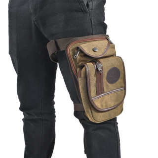 Brown Thigh Bag, Leg Bag Canvas