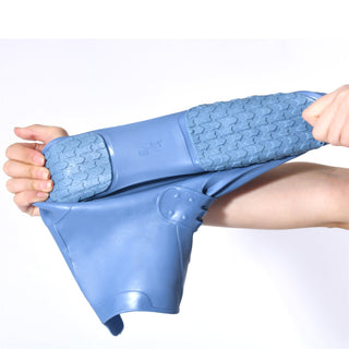 Dream Apparel Waterproof Silicone Rain Cover Blue Boots for Women Lightweight Non-Slip Shoes