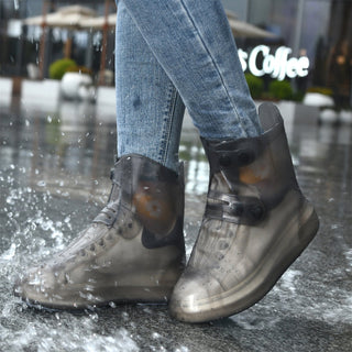 Dream Apparel Waterproof Silicone Rain Cover Brown Boots for Women Lightweight Non-Slip Shoes