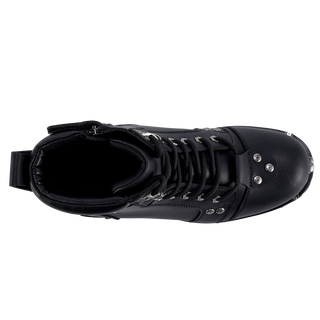 Dream Apparel Men's Motorcycle Riding Boots Waterproof Black Faux Leather Side Zipper Low Heel