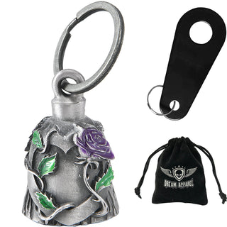 Dream Apparel Heart with Purple Rose 3D Motorcycle Bell Light Weight, Impact Resistant