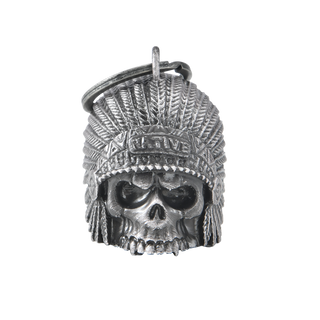 Dream Apparel Indian Skull Head Motorcycle Bells Good Luck and in 3-D Light Weight, Impact Resistant