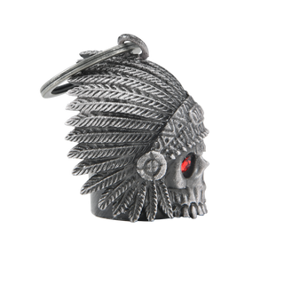 Dream Apparel Indian Skull Head Red Eyes Motorcycle Bell, for Good Luck 3-D, Light Weight