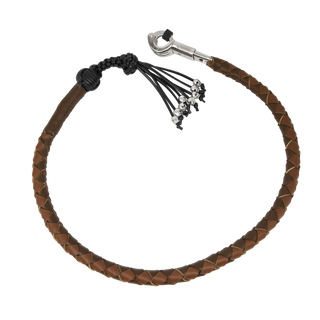 Dream Apparel 36" Long Two Tone Brown Get Back Whip for Motorcycles Monkey Fist and Skulls