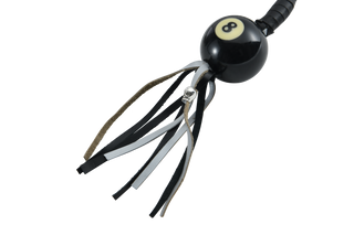 Dream Apparel 36" Long Black And Silver Hand-Braided Get back Whips with Pool Ball 8