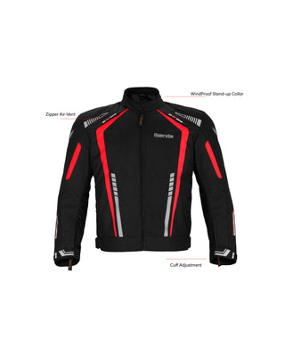 Dream Apparel Men's Nylon and Mesh Motorcycle Red Jacket