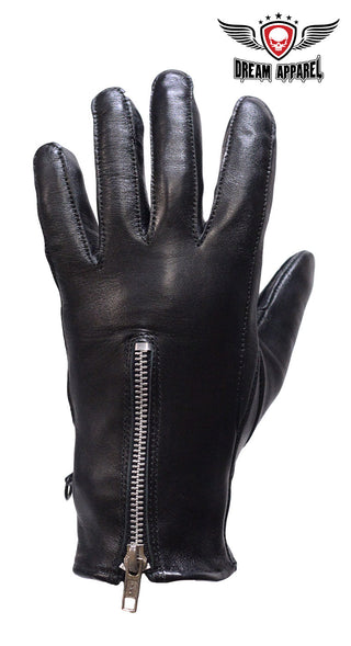 Dream Apparel Women Full Finger Gloves With Half Zipper