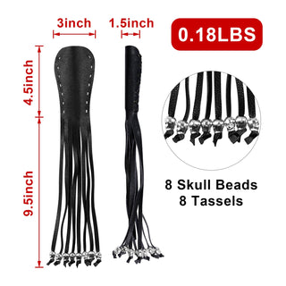 Dream Apparel Heavy Duty Leather Motorcycle Skull Fringed Black Brake Clutch Lever Grip Lever Cover