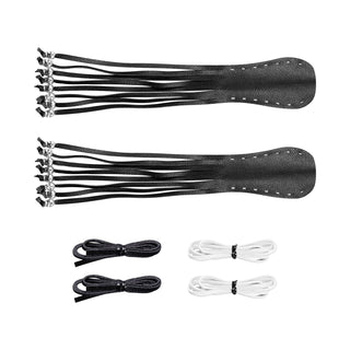Heavy Duty Leather Motorcycle Skull Fringed Premium Black White Brake Clutch Lever Grip Lever Cover