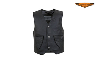 Toddler Kids Plain Leather Vest