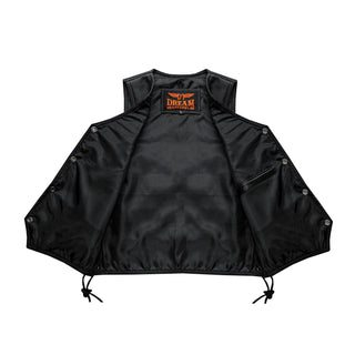 Kids Regular Vest with Side Laces Premium Cowhide Leather