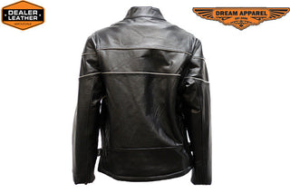 Womens Soft Leather Jacket With Air Vents