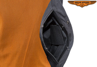 Womens Cowhide Leather Motorcycle Vest With 7 Pockets