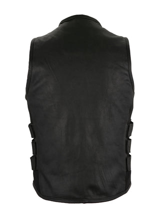 Dream Apparel Women Leather Vest with side straps Conceal Carry Motorcycle Vest