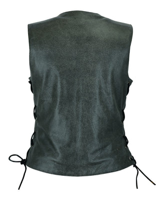 Dream Apparel Women Vest Side Laces Grey and with concealed pockets