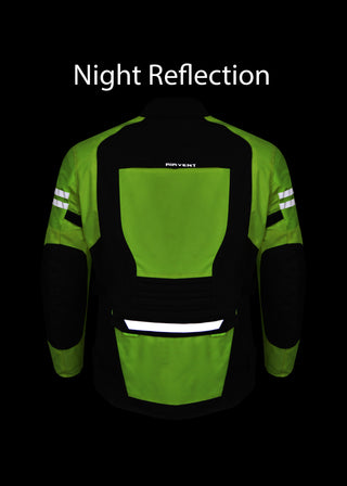 Dream Apparel Mens Motorcycle jacket Hi Vis Neon Flourecent Color, Armored Protective Round Neck