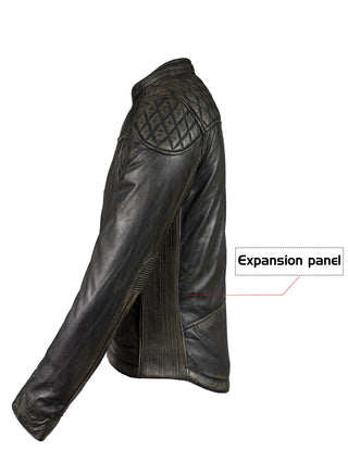 Dream Apparel Goat Leather Copper Tone Conceal Pockets Expansion Side Panels Motorcycle Jacket