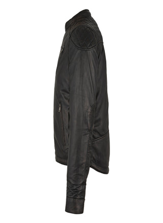Dream Apparel Premium Goat Leather Brown Tone Conceal Pockets Expansion Side Panel Motorcycle Jacket