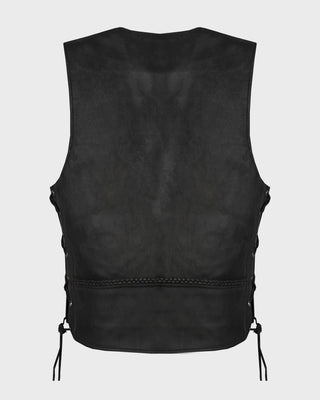 Men's Leather Vest With Buffalo Nickel Snaps