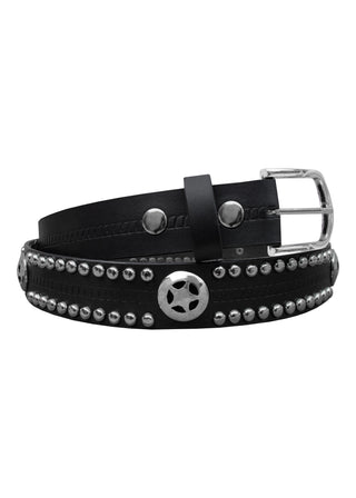 Dream Apparel Black Motorcycle Leather Belt With Studs