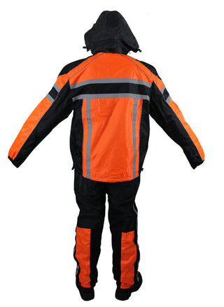 Dream Apparel Black/Orange Textile Two-Piece Rain Suit
