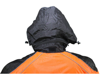 Dream Apparel Black/Orange Textile Two-Piece Rain Suit