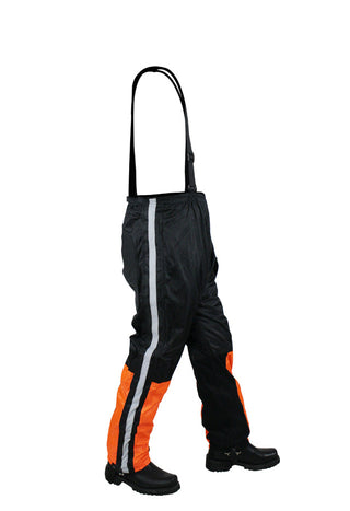 Dream Apparel Black/Orange Textile Two-Piece Rain Suit