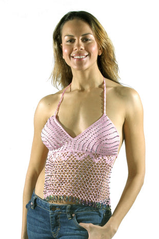 Womens Pink Halter Top