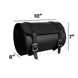 Dream Apparel 10" Plain PVC Motorcycle Tool Bag With 2 Roller Buckle Straps