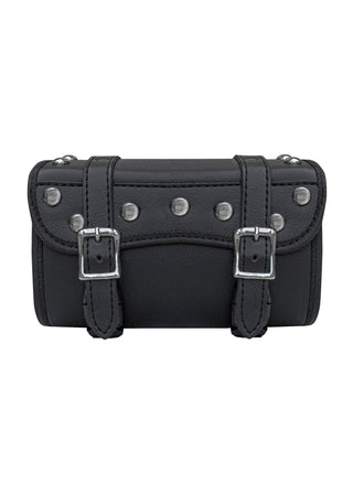 Dream Apparel Motorcycle Tool Bag Stylish Studs Design Secure Buckle Strap Universal Fit for Cruiser